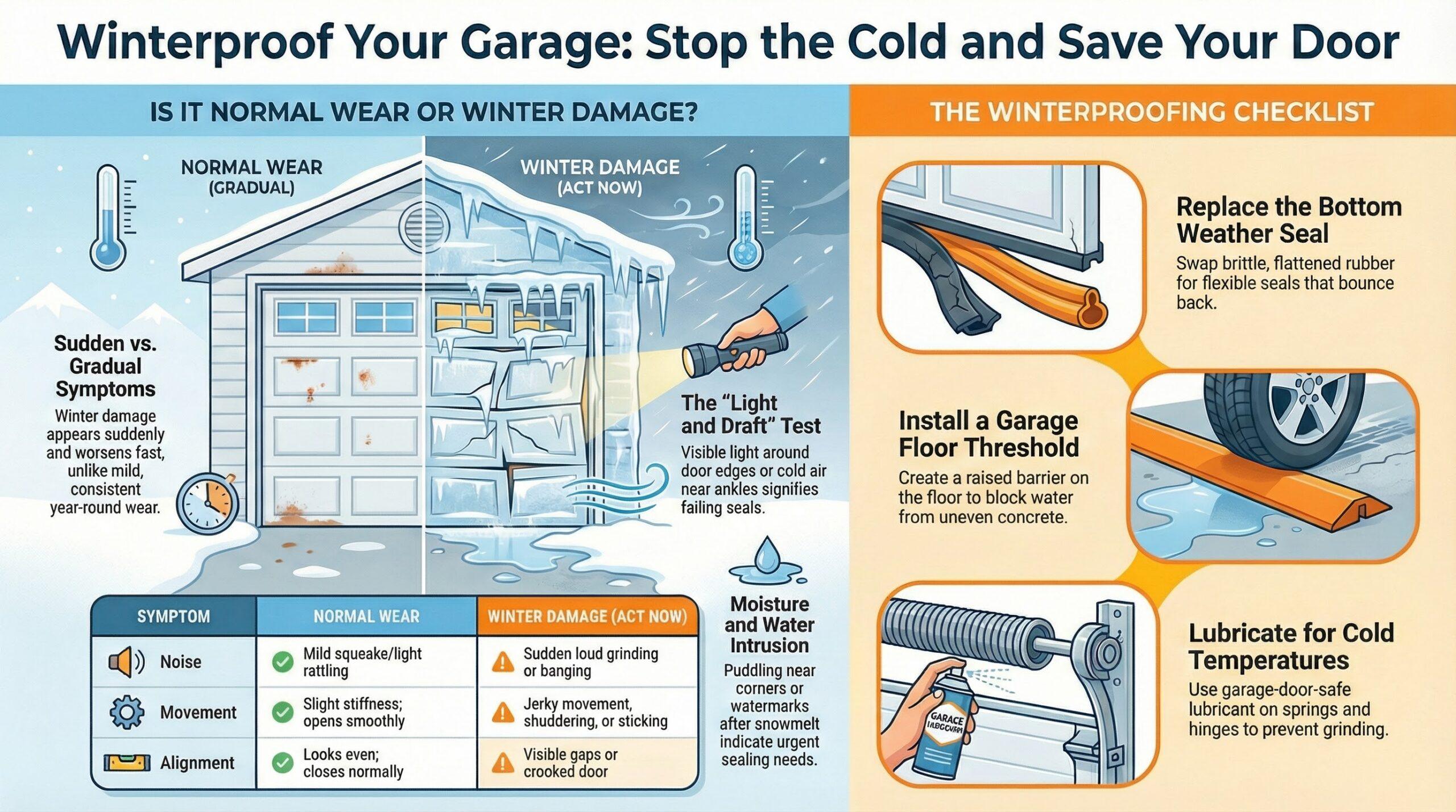 how to fix garage door winter damage