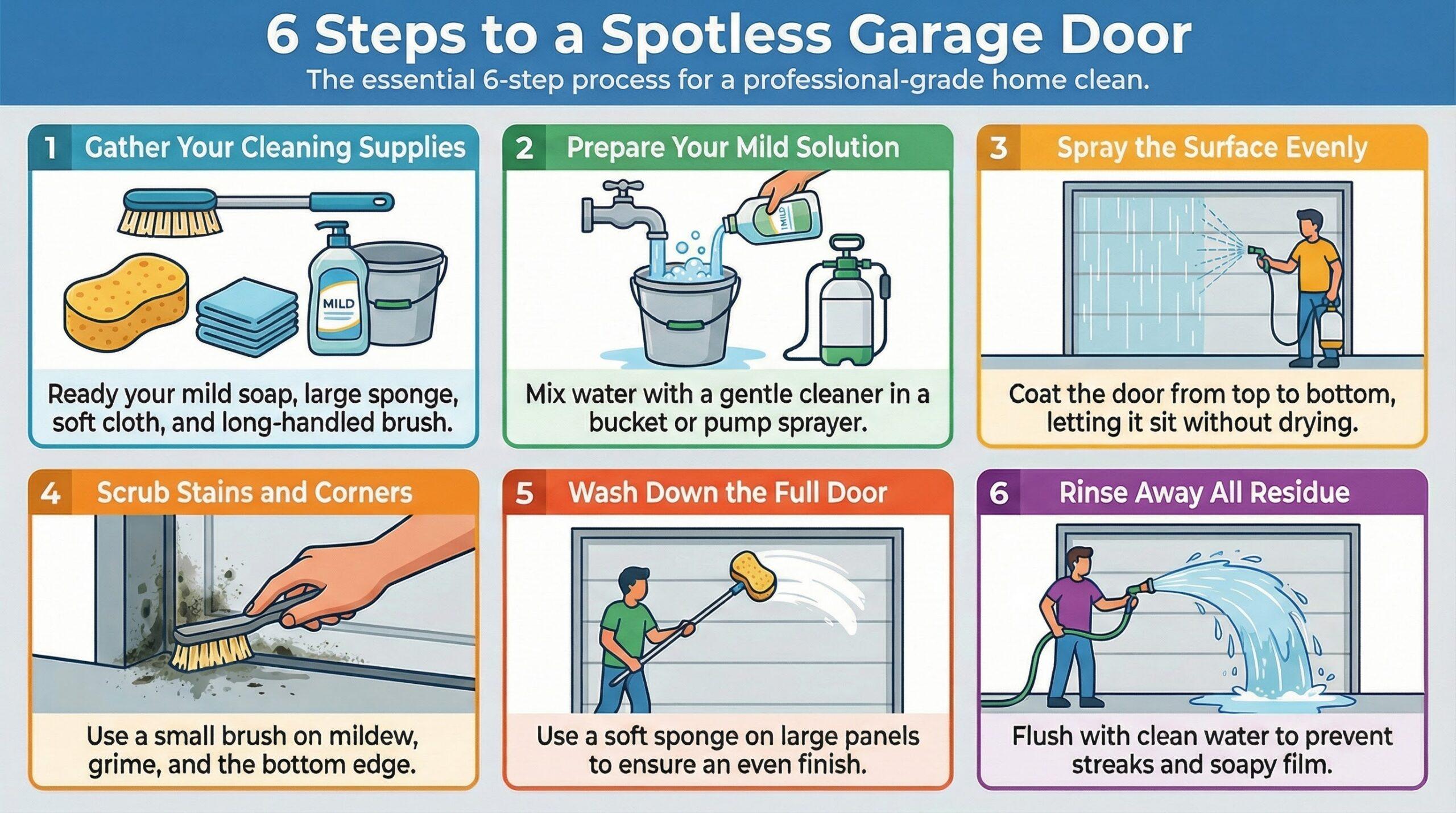 best way to clean garage door